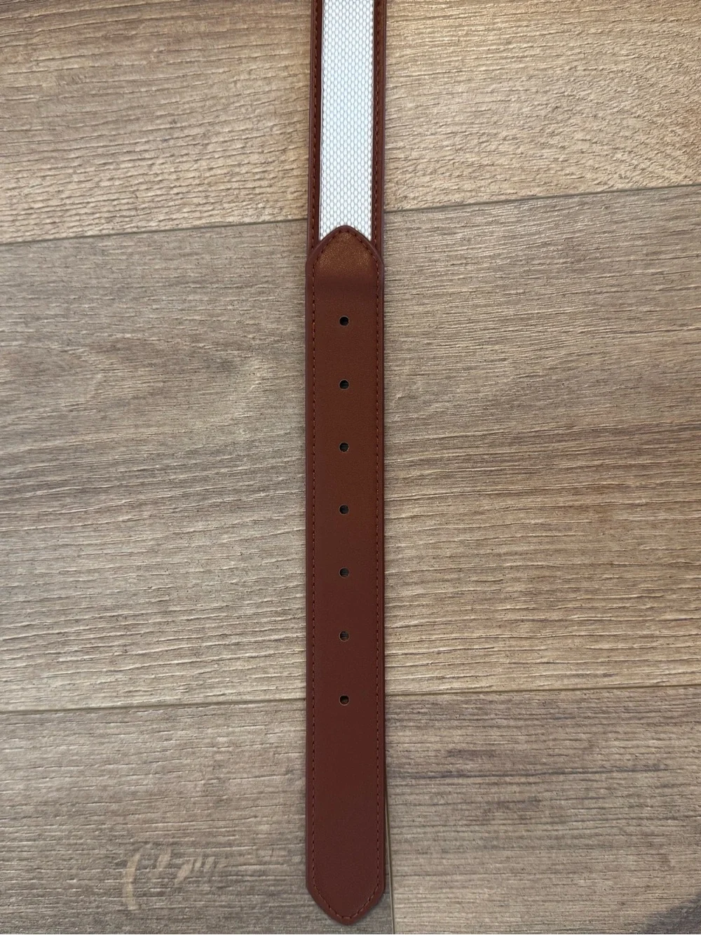 Tan canvas Horsebit belt gold snaffle bit buckle equestrian